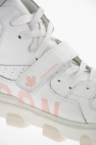 ICON Leather BASKER High-top Sneakers with Logo Print