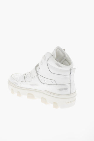 ICON Leather BASKER High-top Sneakers with Logo Print