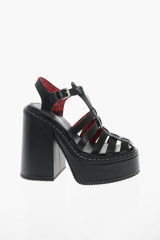 Brushed-leather SCRIBBLES Sandsla with Statement Sole