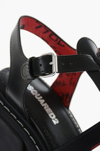 Brushed-leather SCRIBBLES Sandsla with Statement Sole