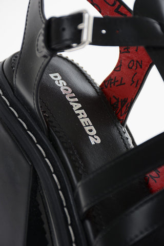 Brushed-leather SCRIBBLES Sandsla with Statement Sole