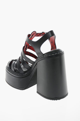 Brushed-leather SCRIBBLES Sandsla with Statement Sole