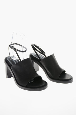 Leather OONA Sandals with Double-strap Belt