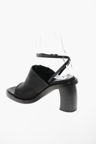 Leather OONA Sandals with Double-strap Belt