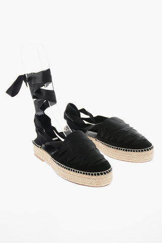 Suede Woven Espadrilles with Gladiator-fastening