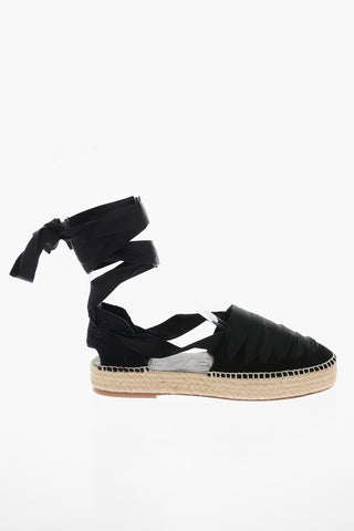 Suede Woven Espadrilles with Gladiator-fastening
