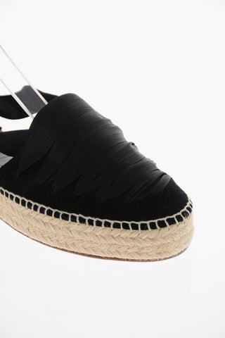Suede Woven Espadrilles with Gladiator-fastening