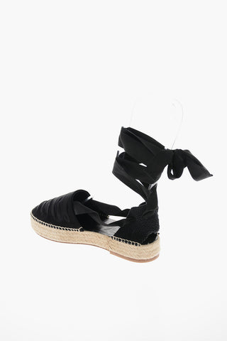 Suede Woven Espadrilles with Gladiator-fastening
