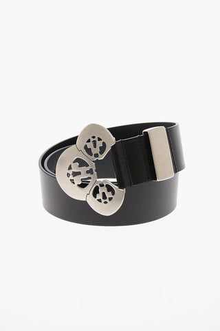 Leather Belt with Maxi Buckle