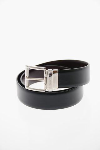Leather Belt with Silver-toned Hardware