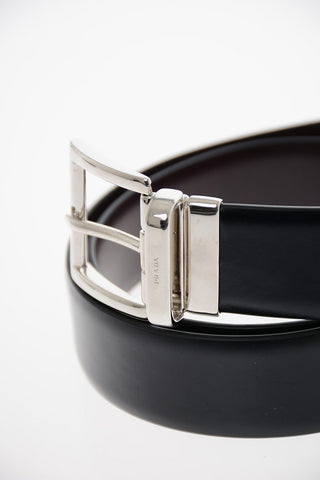 Leather Belt with Silver-toned Hardware
