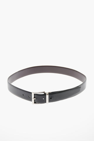 Leather Belt with Silver-toned Hardware