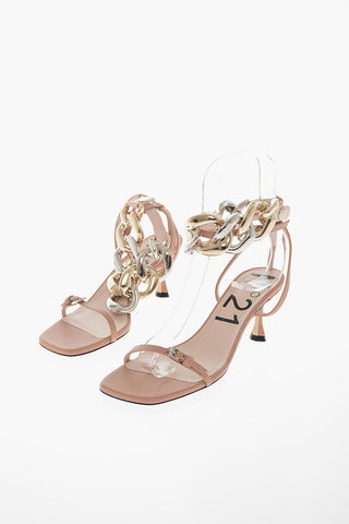 Leather TRESOR Sandals with Chain-embellishment