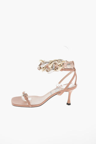 Leather TRESOR Sandals with Chain-embellishment