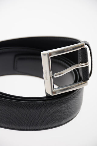 Cintura in Pelle Saffiano con Hardware Argentato