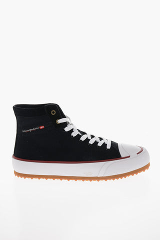 Sneakers Alte S-PRINCIPIA in Denim con Rifiniture in Camoscio