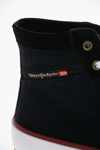 Sneakers Alte S-PRINCIPIA in Denim con Rifiniture in Camoscio