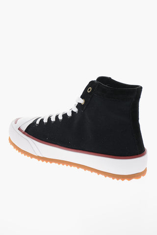 Sneakers Alte S-PRINCIPIA in Denim con Rifiniture in Camoscio
