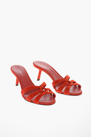 Sabot in Suede con Dettaglio Incrociato 7cm