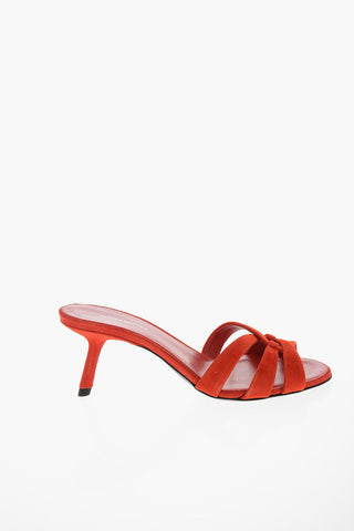 Sabot in Suede con Dettaglio Incrociato 7cm