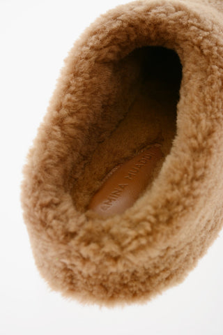 Shearling GIULY Slippers with Platform 4cm