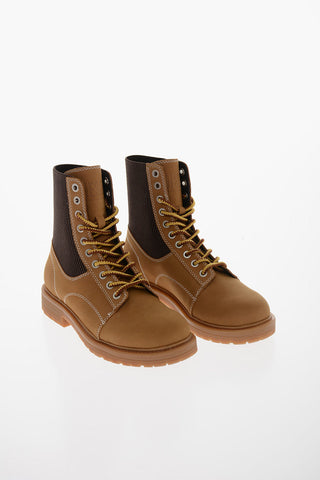 Leather and Fabric D-ALABHAMA Combat Boots