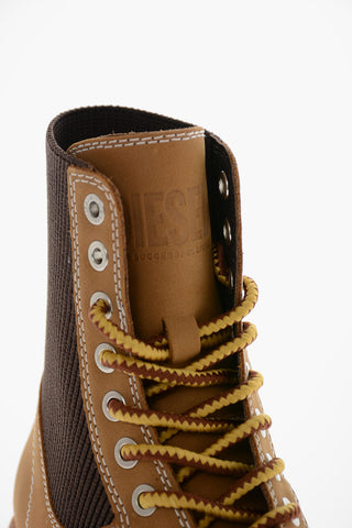Leather and Fabric D-ALABHAMA Combat Boots