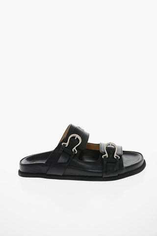 Leather MIAMI Sandals with Silver Buckles