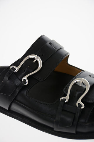 Leather MIAMI Sandals with Silver Buckles