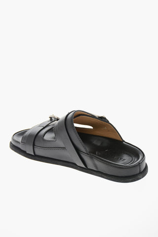 Leather MIAMI Sandals with Silver Buckles