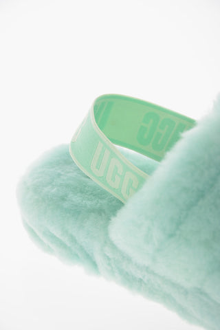 Wool FLUFF Slippers with Logoed Elastic Band