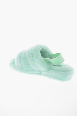 Wool FLUFF Slippers with Logoed Elastic Band