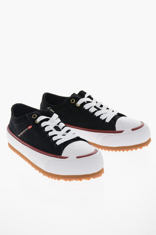 Denim S-PRINCIPIA Low Top Sneakers with Suede Trimmings