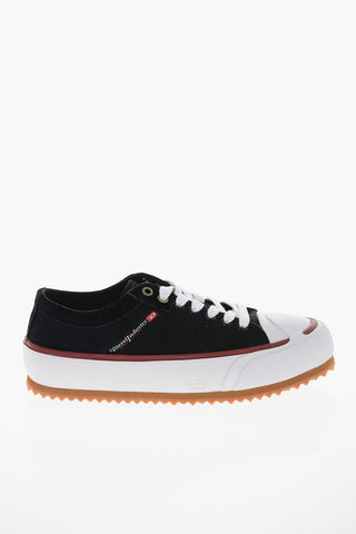 Denim S-PRINCIPIA Low Top Sneakers with Suede Trimmings