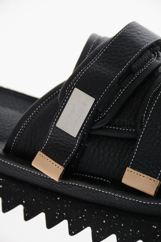 SUICOKE Leather MOTO 02 Sandals with Touch Strap Closure