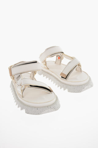 SUICOKE Leather DEPA 01 Sandals with Metal Logo Plaque
