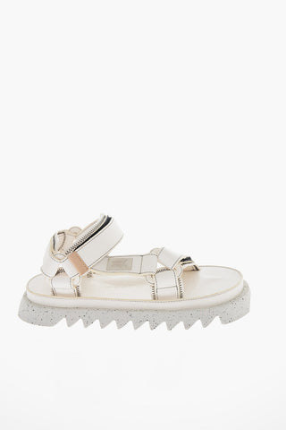 SUICOKE Leather DEPA 01 Sandals with Metal Logo Plaque