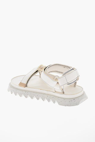 SUICOKE Leather DEPA 01 Sandals with Metal Logo Plaque