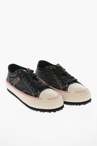 Sneakers Basse S-PRINCIPIA in Denim con Rifiniture in Camoscio