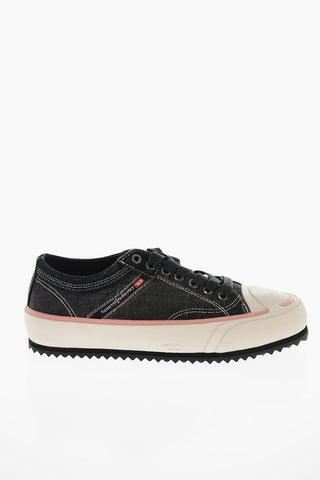 Sneakers Basse S-PRINCIPIA in Denim con Rifiniture in Camoscio