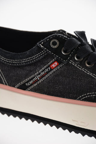 Sneakers Basse S-PRINCIPIA in Denim con Rifiniture in Camoscio
