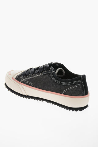 Sneakers Basse S-PRINCIPIA in Denim con Rifiniture in Camoscio