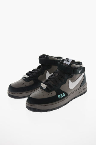 Leather AIR FORCE 1 High-Top Sneakers with Contrasting Details