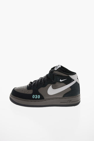 Leather AIR FORCE 1 High-Top Sneakers with Contrasting Details