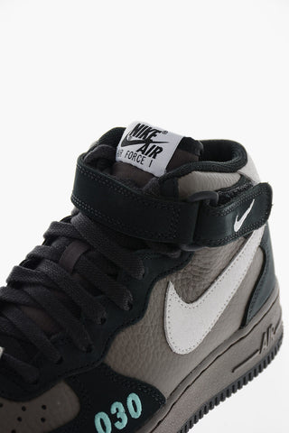 Leather AIR FORCE 1 High-Top Sneakers with Contrasting Details