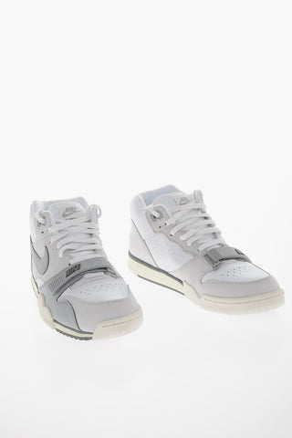 Two-Tone Leather AIR TRAINER 1 High Top Sneakers