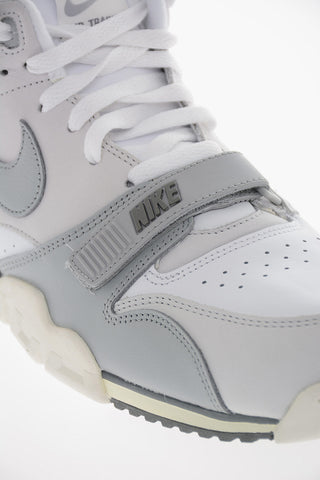 Two-Tone Leather AIR TRAINER 1 High Top Sneakers