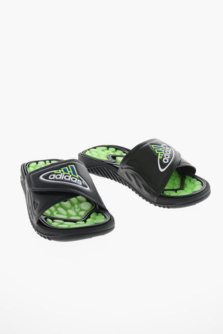 Two-Tone REPTOSSAGE Slides with Touch Strap Closure and Fluorescent Sole