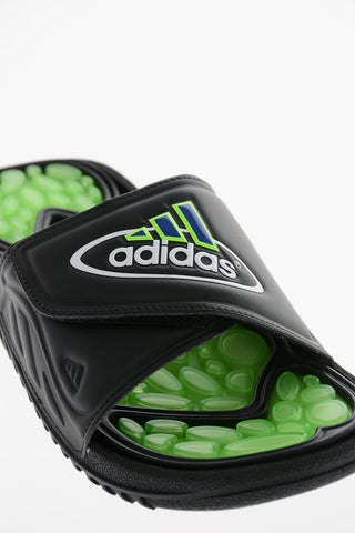 Two-Tone REPTOSSAGE Slides with Touch Strap Closure and Fluorescent Sole