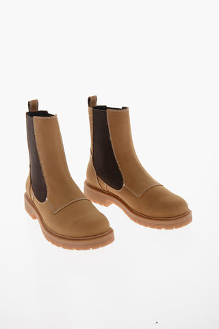 Leather D-ALABHAMA Chelsea Boots with Rib Details